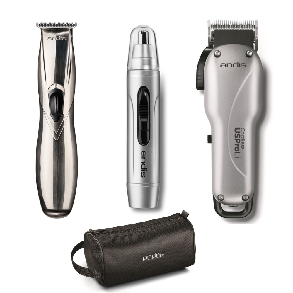 Andis Hair Cut Clippers Travel Set -Cordless Clipper Slimline Pro Hair Clipper Set