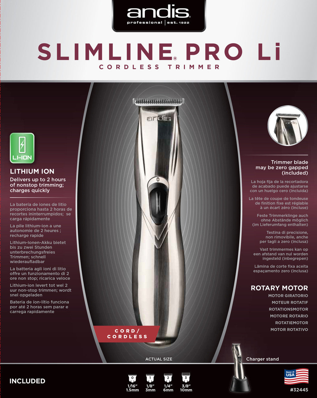 Best Hair Trimmer ANDIS Slimline Pro Li Best Cordless T-Blade Trimmer