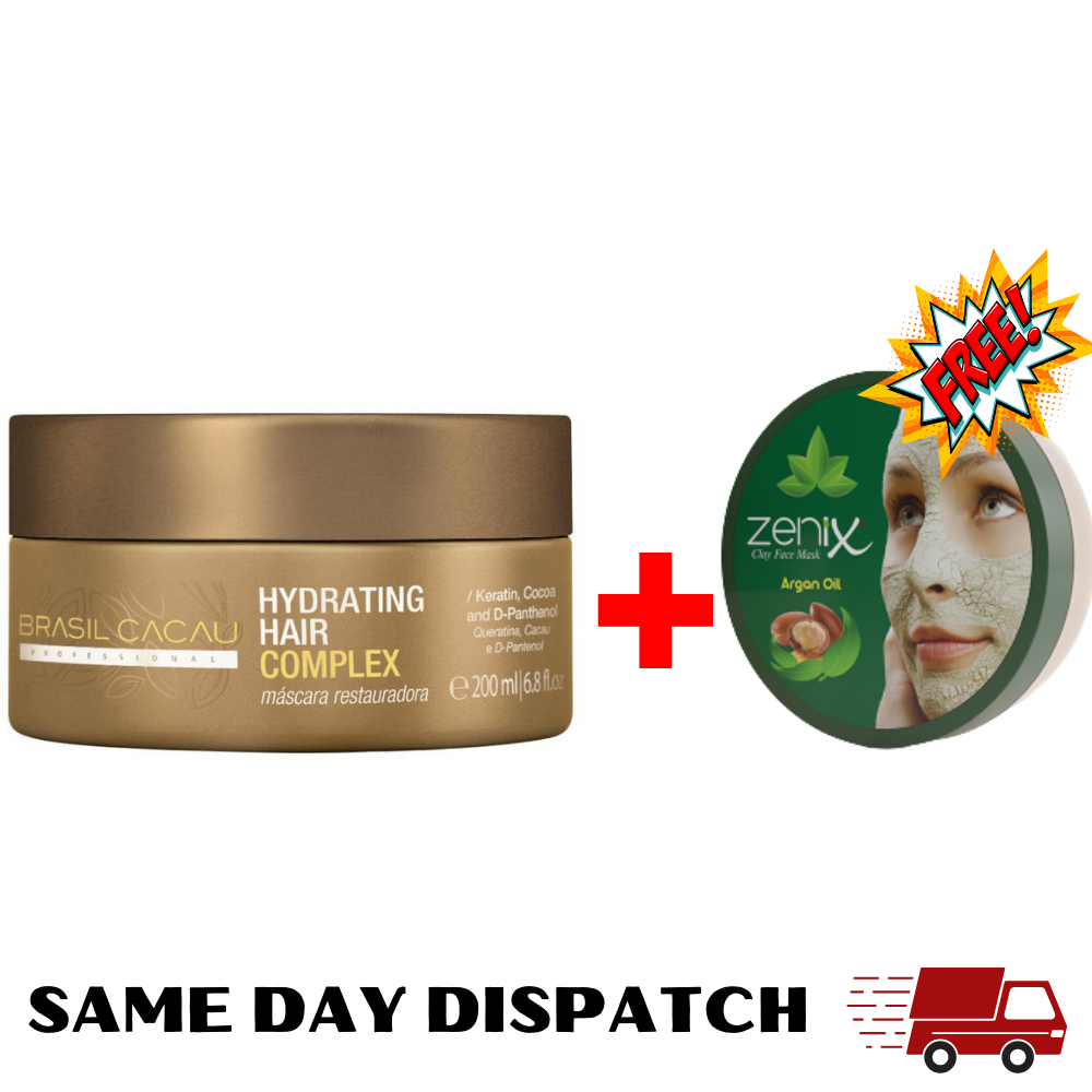 Brasil Cacau Hydrating Hair Complex 200ml - Clay Face Mask Gift