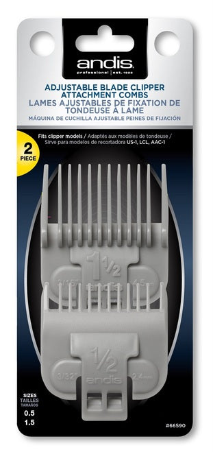 ANDIS Clip on Replacement Comb Set #0.5 & #1.5 - 2pcs - Barber Tools