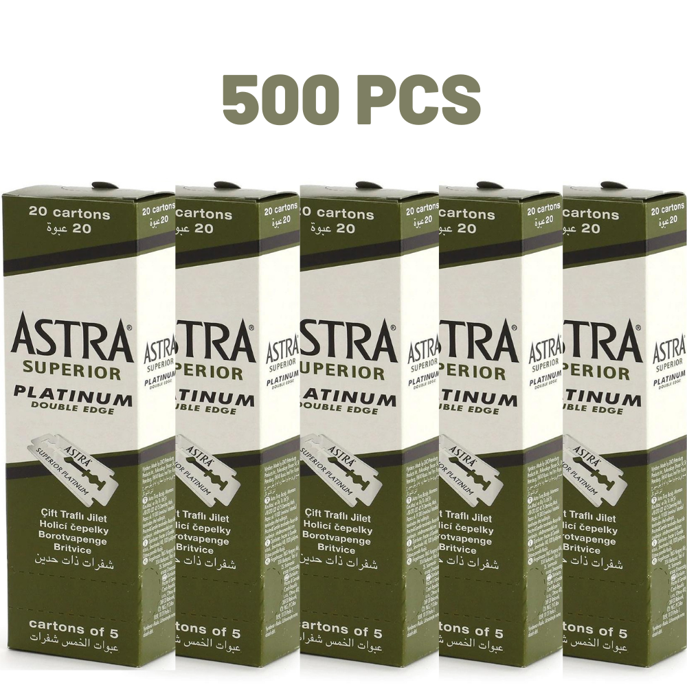 Astra Superior Platinum Double Edge Razor Blades - 5 x 100 Blades