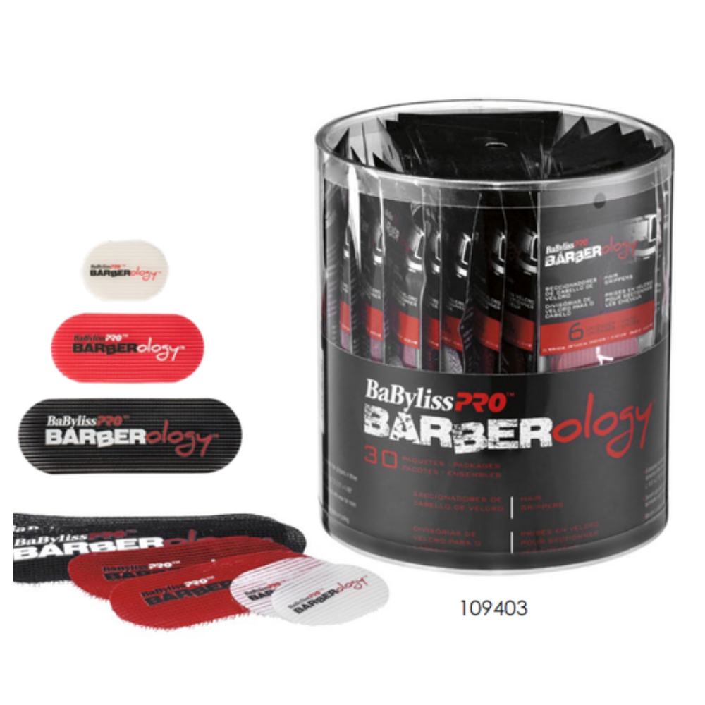 BaBylissPRO Barberology Hair Grippers 30pc Tub - Pack of 6 - Barber Tools