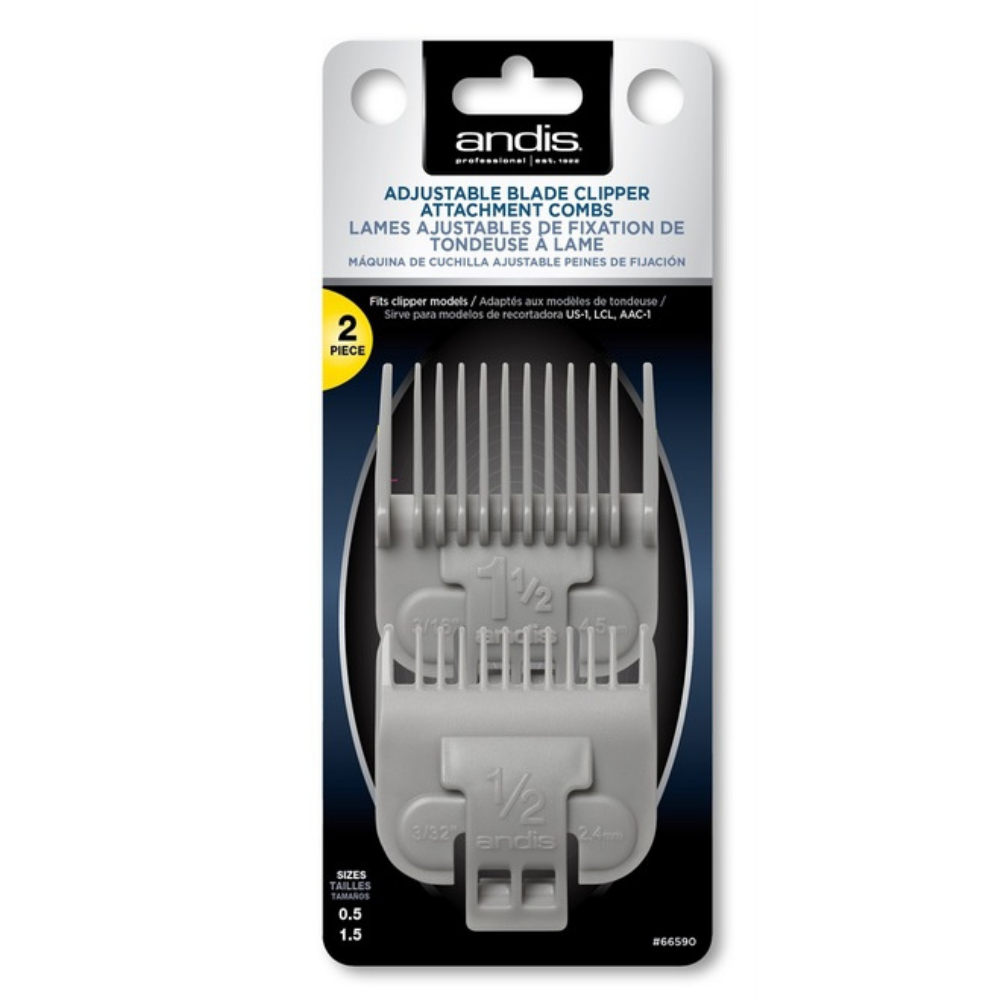 ANDIS Clip on Replacement Comb Set #0.5 & #1.5 - 2pcs - Barber Tools