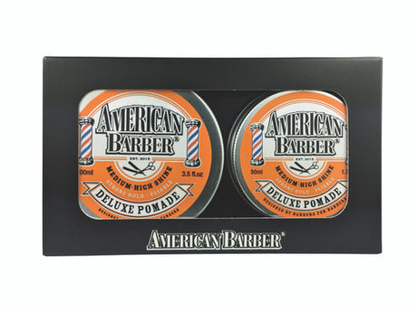American Barber Deluxe Pomade - Hair Styling Wax 50ml-100ml Duo- Pack