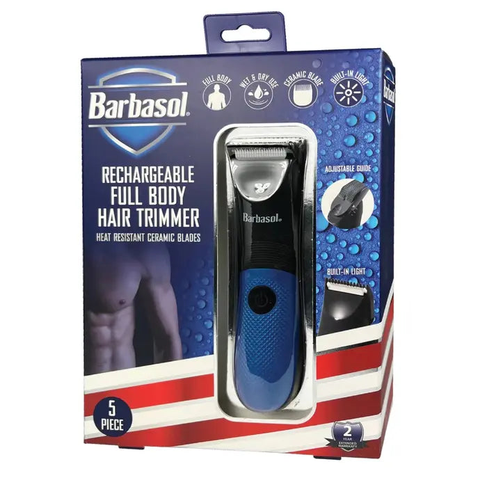 Barbasol Rechargeable Waterproof Ultra Groin & Body Hair Trimmer with Dual-blades