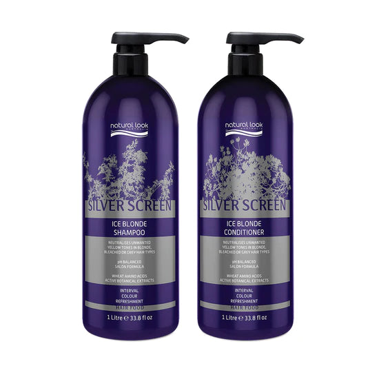 Natural Look Silver Screen Ice Blonde Shampoo & Conditioner 1 L for Blonde Hair