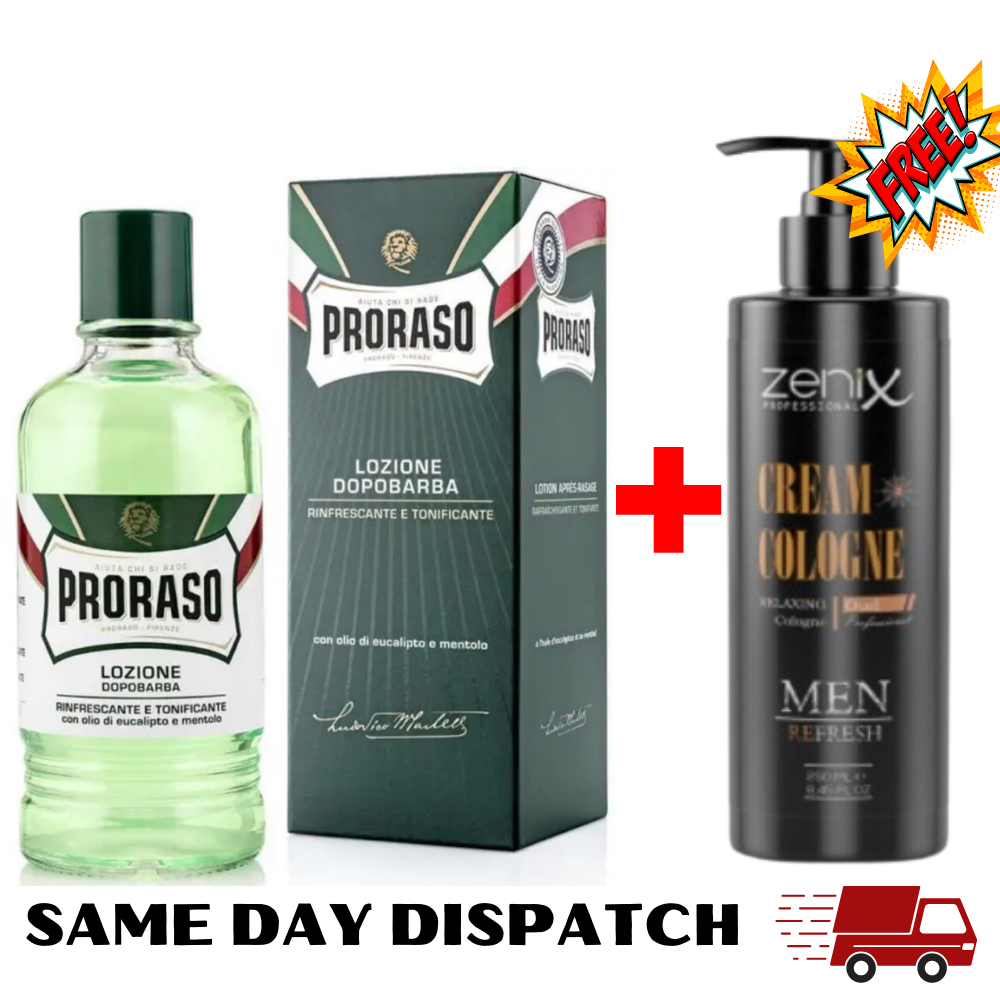Proraso Eucalyptus & Menthol Refresh Aftershave Lotion 400ml - After Shave Cream Cologne