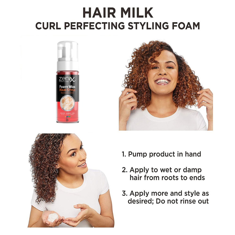 Zenix Hair Mousse Curl Styling Foam Wax For Curly - Style Wax