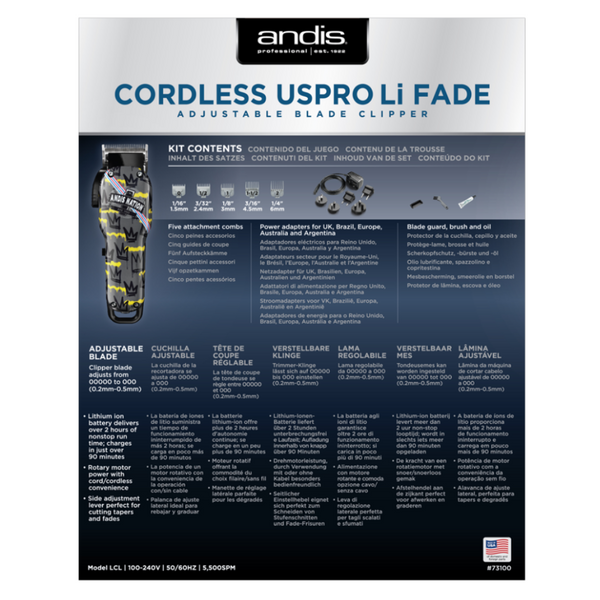 Andis Professional 73100 Cordless US Pro Li Fade Nation Envy Blade Hair Clipper