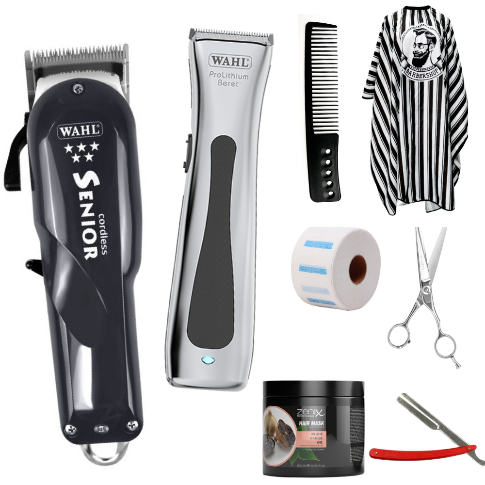 Best Trimmer Wahl Cordless Senior Hair T-Blade Trimmer Barber Starter Kit