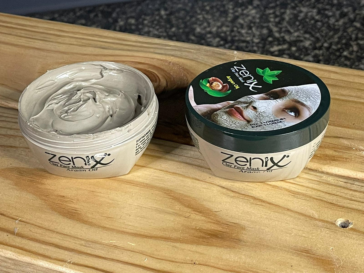 Zenix Collagen Face Facial Clay Mask Set -Mint , Argan and Coffeine-  350g/per
